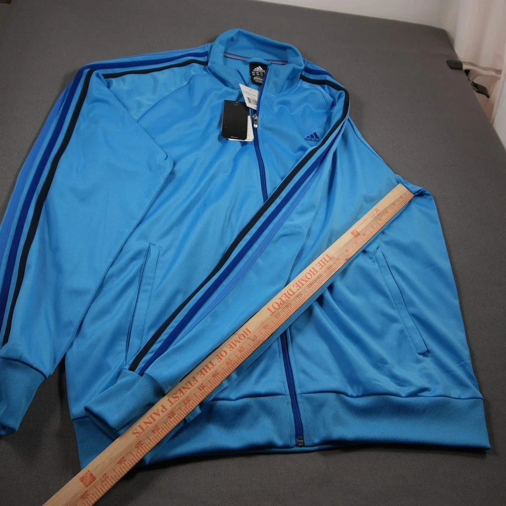 Adidas Ess 3S PES Full Zip Mock Neck Men Track Jacket 2XL Blue Black Argentina